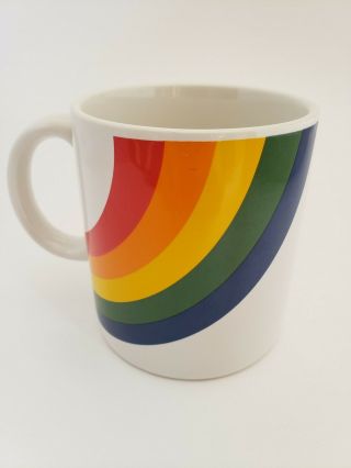 80s Ftd Rainbow Coffee Mug Cup Ceramic Pride Teacup Glass Vintage