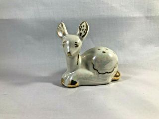Kass China Vintage White And Gold Iridescent Deer Figure