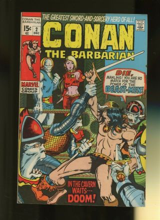 Conan The Barbarian 2 Fn/vf 7.  0 1 Book Marvel,  1970,  Lair Of The Beast - Men,  Smith