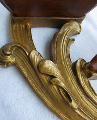 Antique Syroco Art Nouveau Scroll Vintage Wood Wooden Double Wall Hanging Shelf 2