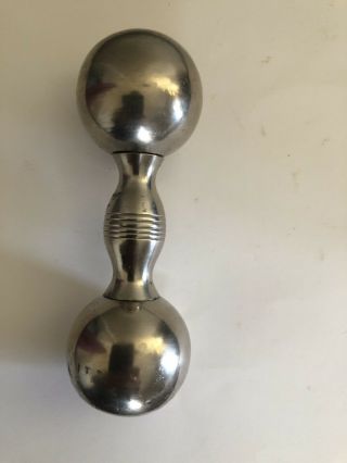 Vintage Metal Salt And Pepper Shaker 4.  5”.  Opens From Both Ends Very Unique