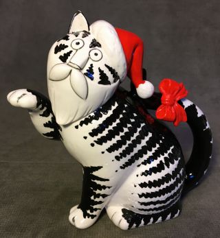 Vtg B.  Kliban Cat Santa Claws Ceramic Teapot Tastesetter By Sigma Made In Japan