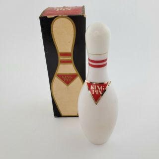 Avon Collectible " King Pin Bravo After Shave " 4 Oz.  Bowling Pin Full Vintage