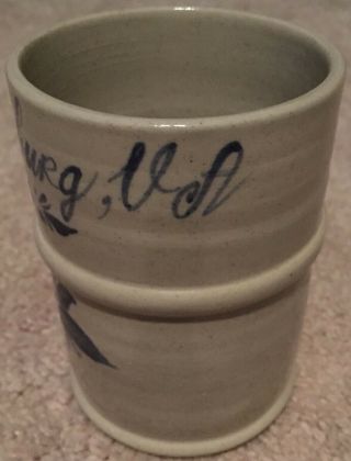 Williamsburg VA Pottery Stoneware Salt Glaze Mug Cup 2004 2