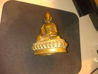 Tibetan Brass Buddhism Buddha Statue One Pc No Bottom If Was One???