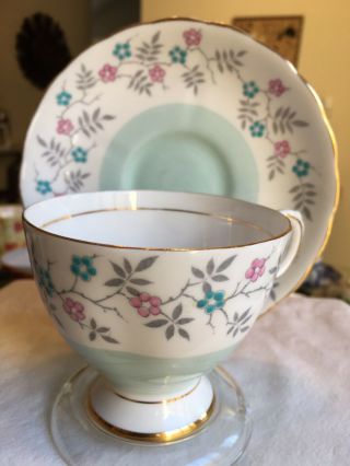 Vintage Tea Cup & Saucer Hand Painted (rare) 1960s