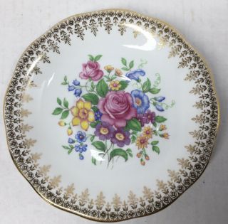 Vintage Tea Cup and Saucer Queen Anne Gold And Rose 3
