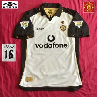 Vintage Manchester United Football Shirt Keane 2001 (m) Reversible Perfect Umbro