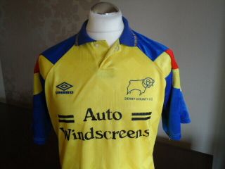 DERBY COUNTY 1990 UMBRO Away Shirt LARGE Adults Rare Old Vintage 3