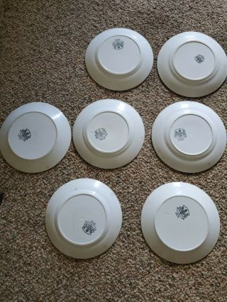 Set Of 7 Antique Ironstone China J.  & G.  Meakin 9 " Dinner Plates,  1800s