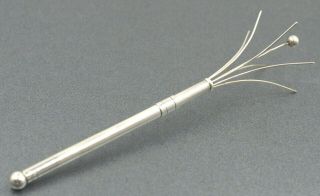 Vintage Retractable Swizzle Stick Sterling Silver Made In England