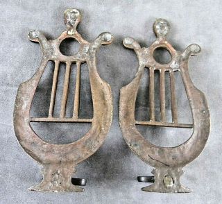 Antique Solid Brass Victorian Pump Organ Lyre Foot Pedals,  Decorative Hardware 3