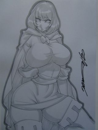 Sheila Dungeons & Dragons Girl Sexy Busty Sketch Pinup - Daikon Art