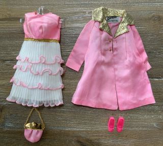 Vintage Barbie Doll Jc Penney Pink Premiere 1596 - Dress Coat Purse Vgc Vhtf