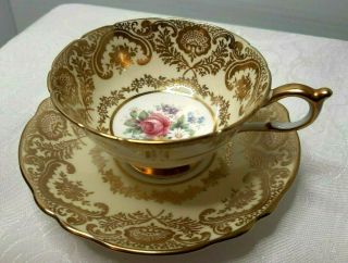 Paragon Double Warrant Flowers And Shells Footed Cup And Saucer 1939 - 1949