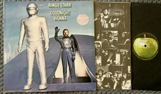 Ringo Starr " Goodnight Vienna " Rare Green Apple 1974 Us Cover W/nz 12 " Lp Beatles