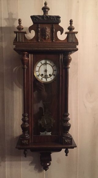 Vintage/antique Large Old German Chime Wall Clock Germany
