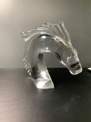 Vintage Daum France Crystal Horse Head Sculpture