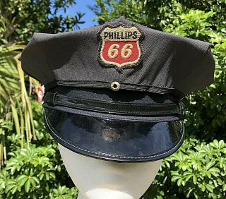Vtg.  60’s Sps Phillips 66 Gas Station Service Attendant Hat Cap Size 7 1/8 Cover