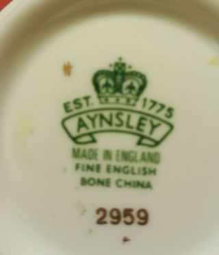 VINTAGE AYNSLEY 2959 TEA CUP & SAUCER FINE ENGLISH BONE CHINA BURNT ORANGE (18) 2