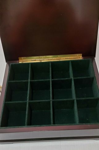 Bombay Company 12 " X11 " Wooden Tea Chest Caddy W/ 12 Compartments