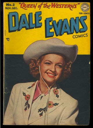Dale Evans Comics 2 Photo Cover Golden Age Dc Comic 1948 Vg -