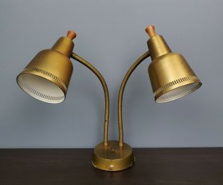Vintage Mid Century Modern Desk Lamp Goose Neck Industrial Light School Atomic