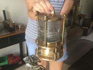 Vintage Marine Nautical Brass Ship Light,  Post Light  Nelson Electric