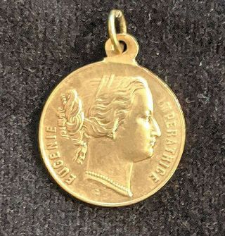 Eugenie Wife Of Napoleon Iii - Antique Medal - Circa Mid 19th Century - Rare