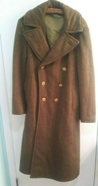 Rare 1942 Vintage Ww2 Us Army Wool Overcoat Coat Jacket Military Clothes