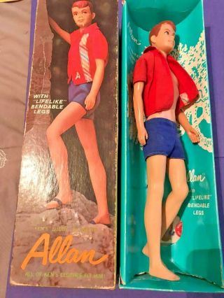 Vintage Mattel Barbie 1965 Bendable Leg Allan Doll Ken 