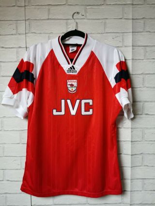 Arsenal 1992 - 1994 Home Adidas Jvc Vintage Football Shirt Medium -