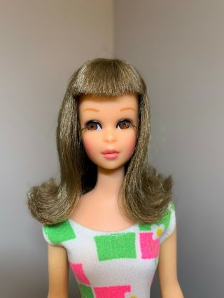 Vintage Barbie High Color Brunette Francie Doll Bend Leg Oss - Clam Diggers
