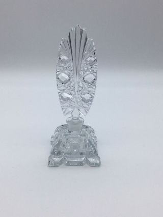 Vintage Czechoslovakia Art Deco Cut Glass Perfume Bottle Crystal Vanity Boudoir