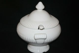 RARE ROYAL SEALY ELECTRIC WHITE SOUP TUREEN With LADLE & LID - SWIRL MANOR 3