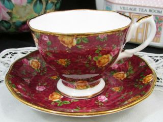 Royal Albert Old Country Roses Ruby Lace Tea Cup And Saucer