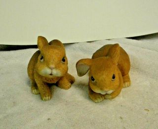 Pair Homco Bunny Rabbit Figurines 1465 2
