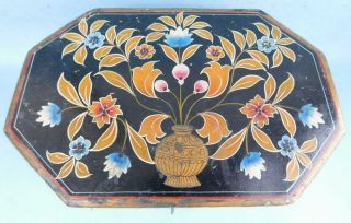 Vintage Hand Painted Toleware Folk Art Wood Box 1900s India?
