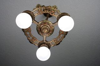 20 ' s Antique Vintage Art Deco Ceiling Light Fixture CHANDELIER 3