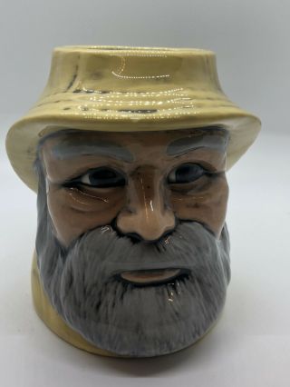 Vintage Old Man Of The Sea Fisherman Mug Cup Fish Handle Yellow