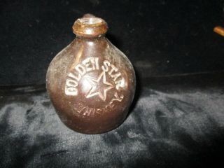 Golden Star Whiskey Antique Stoneware Pottery Advertising Miniature Jug E185 Pl