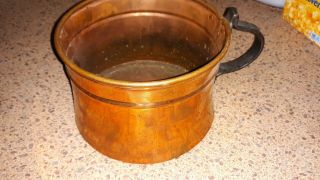 Primitive Antique Copper Tankard Cup Mug 4 " X 6 " Hand Hammered