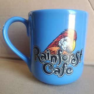 Rainforest Cafe Rio 1999 Parrot Bird Blue Ceramic Coffee Tea Cup Mug 16 Oz
