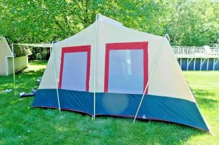 Vintage Coleman Col - 1390 13ft X 9ft - 2 Room 8 - 10 Person Cabin Tent Huge 1x