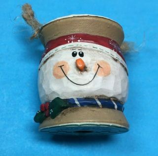 Midwest Of Cannon Falls Eddie Walker Sew Sweet Spool Snowman Christmas Ornament