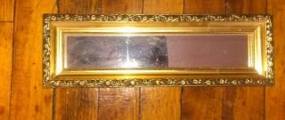 Hollywood Regency Vintage Rectangle Gold Gilt Wood Carved Frame Decor Mirror