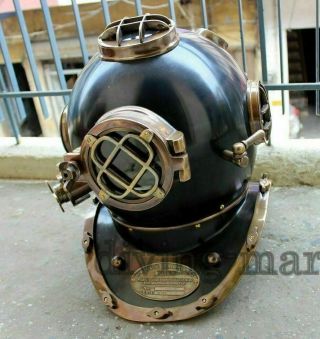Antique Rare Diving Helmet Vintage Us Navy Mark V Deep Sea Marine Divers Scub