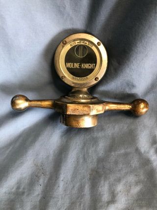 Moline Knight Motometer Vintage Antique Temperature Gauge Dog Bone Radiator Cap