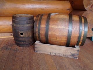 2 Antique Vintage Rustic Wood Oak Beer Whiskey Wine Keg Barrel 16 
