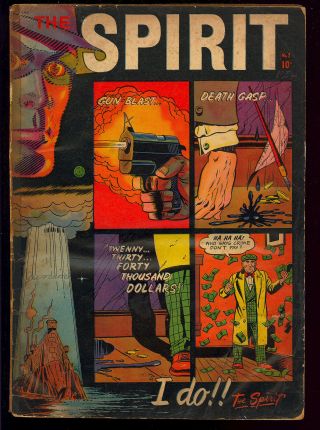 The Spirit 2 (color Touch) Will Eisner Cover Art Fiction House 1952 App.  Gd -